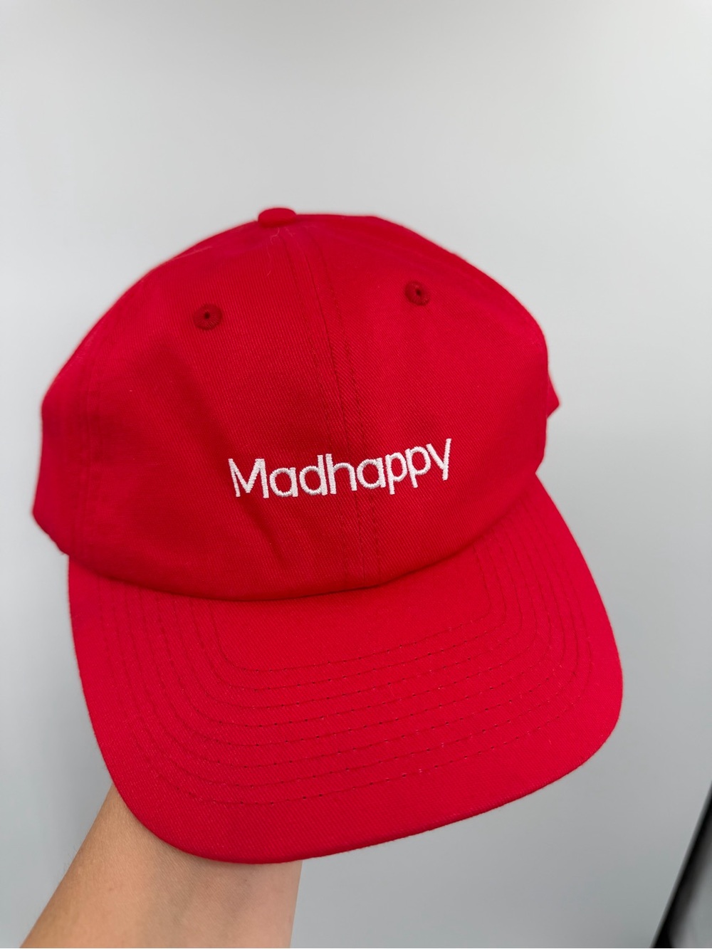 Madhappy Red Logo Baseball Hat One Size Adjustable